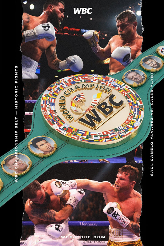 WBC Store Replica Belts WBC - Championship Belt  "Historic Fights" Saúl “Canelo” Álvarez vs. Caleb Plant