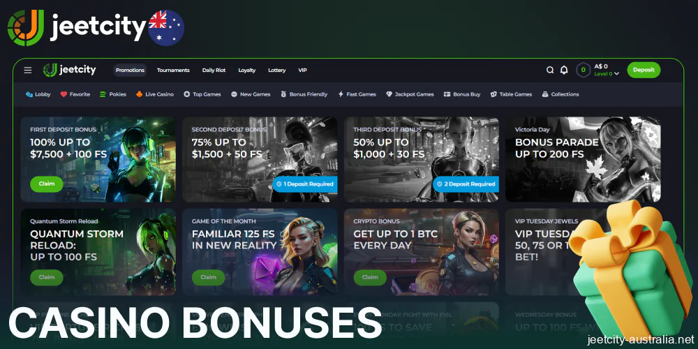 Jeetcity bonuses and special offers for players from Austarlia