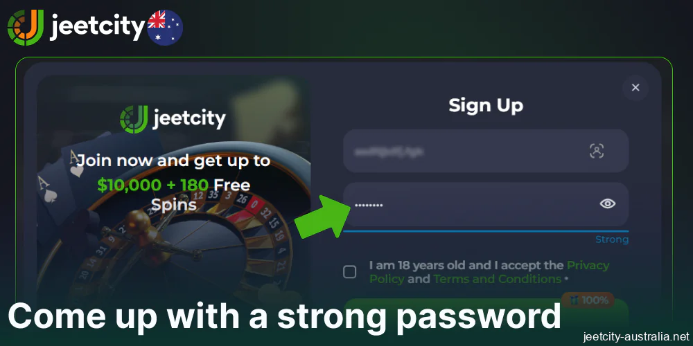 Come up with a strong password on Jeetcity