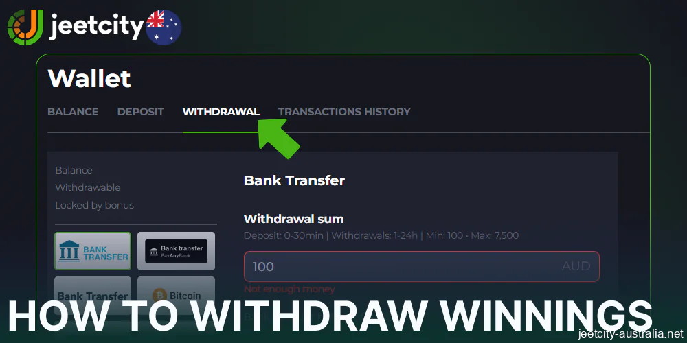 Guide on withdrawing winnings fron Jeetcity casino in Australia