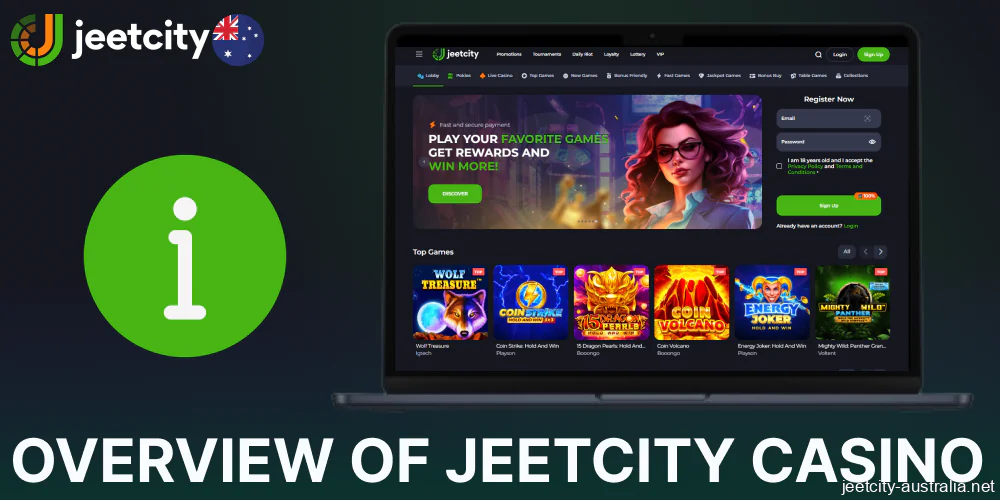 Overview of Jeetcity Casino website available in Australia
