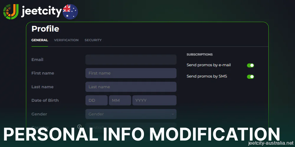 Personal info modification guide on Jeetcity for players from Australia